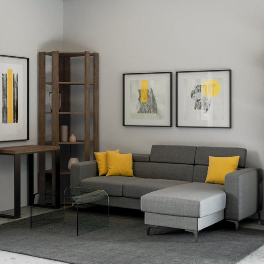 Libreria ad angolo - KATO ANGOLO Composizione: B, Colore: Noce, Dimensioni: L.60,3 P.60,3 H.205