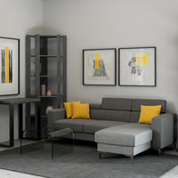 Libreria ad angolo - KATO ANGOLO Composizione: B, Dimensioni: L.60,3 P.60,3 H.205, Colore: Cemento