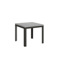 Tavolo Apribile a Libro - LINEA LIBRA Dimensioni: 90x90/78, Telaio: Antracite, Colore: Cemento