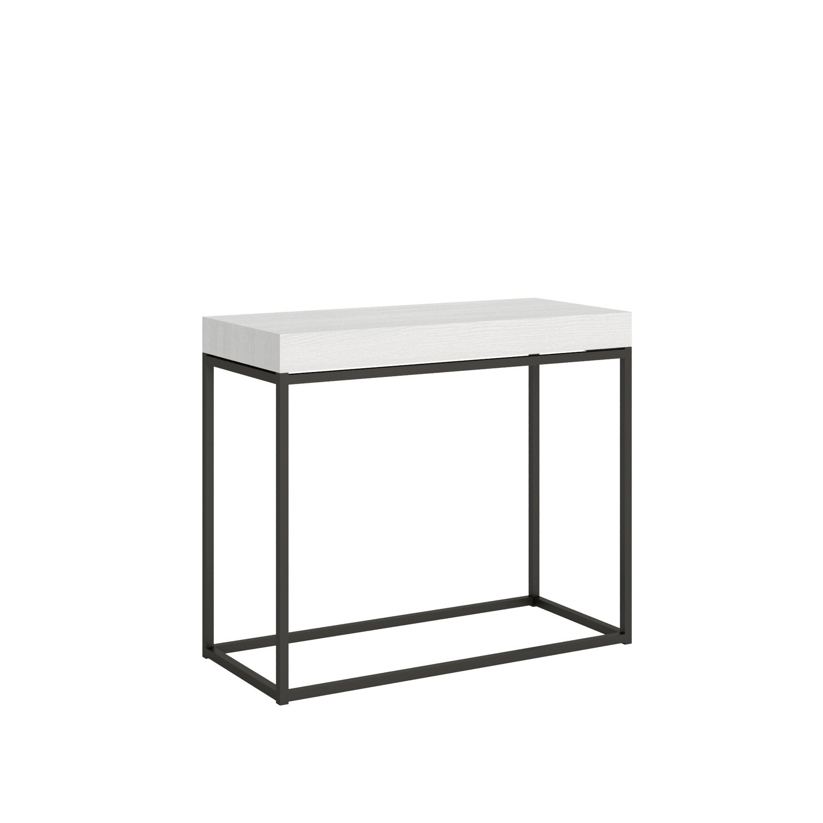 Consolle allungabile - NORDICA Telaio: Antracite, Dimensioni: 90x40/196, Colore: Bianco Frassino