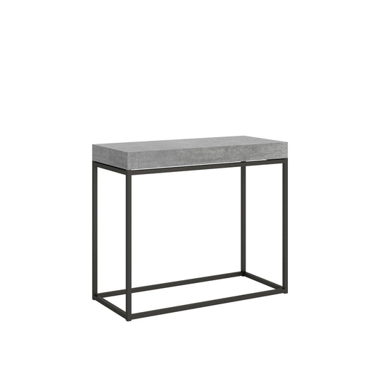 Consolle allungabile - NORDICA Telaio: Antracite, Colore: Cemento, Dimensioni: 90x40/300
