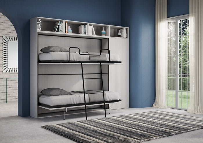 Letto doppio a scomparsa orizzontale con mobili - KANDO