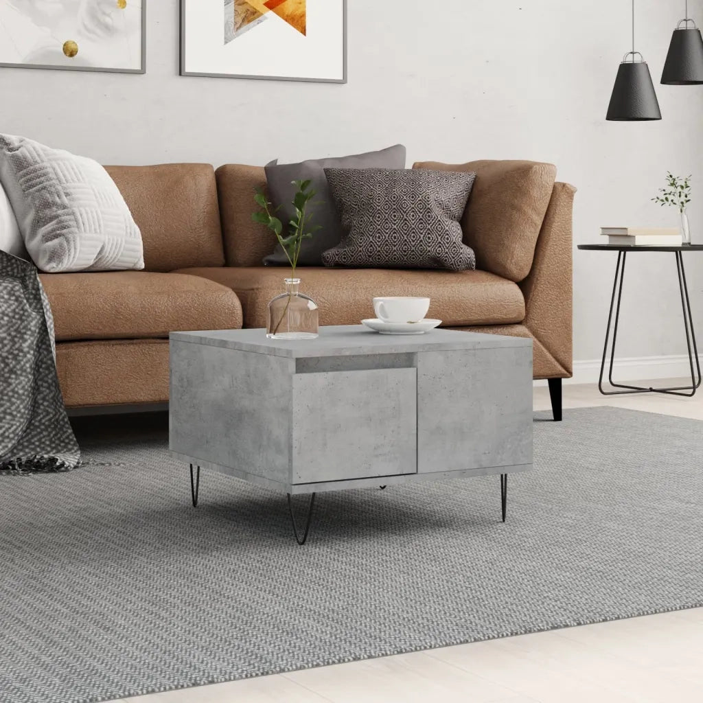 Tavolino salotto | Tavolino da caff¨¨ | Tavolino da Soggiorno Grigio Cemento 55x55x36,5 cm Legno Multistrato