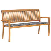 Panchina da Giardino Impilabile con Cuscino 159cm Teak Massellocod mxl 120440