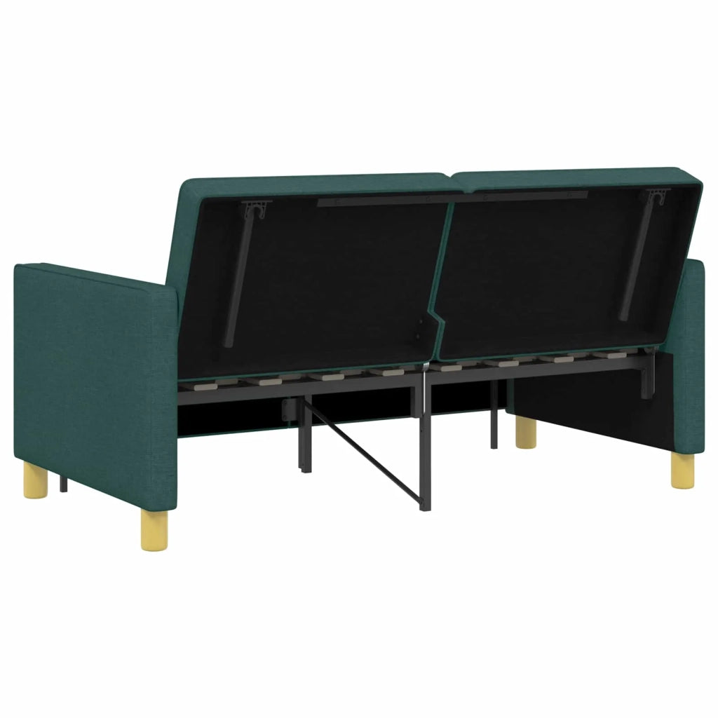 Divano Letto Estraibile Verde Scuro Tessuto 42033343