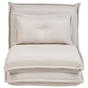 Divano letto bianco sporco Poltrona da pavimento Rivestimento in tessuto Letto singolo pieghevole con cuscino Design moderno Camera dei bambini Soggiorno