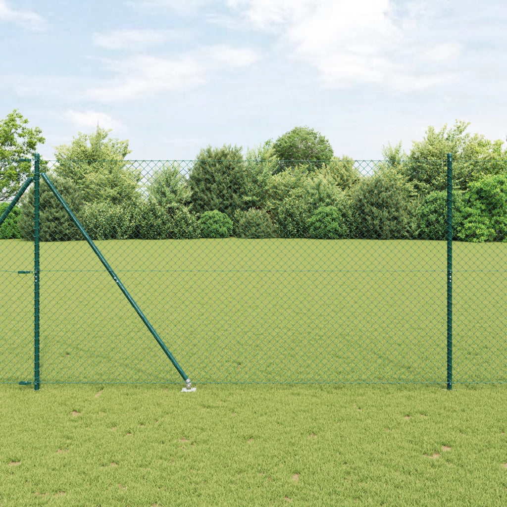 Recinzione a Maglie Set di 2 Verde Metallo 1.5 x 25 m