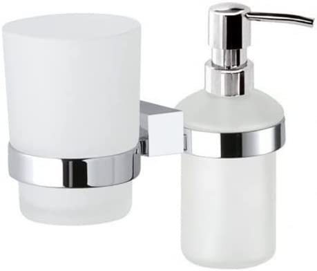 Remer supporto da muro doppio co n portabicchiere e dispenser sap