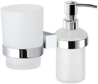 Remer supporto da muro doppio co n portabicchiere e dispenser sap