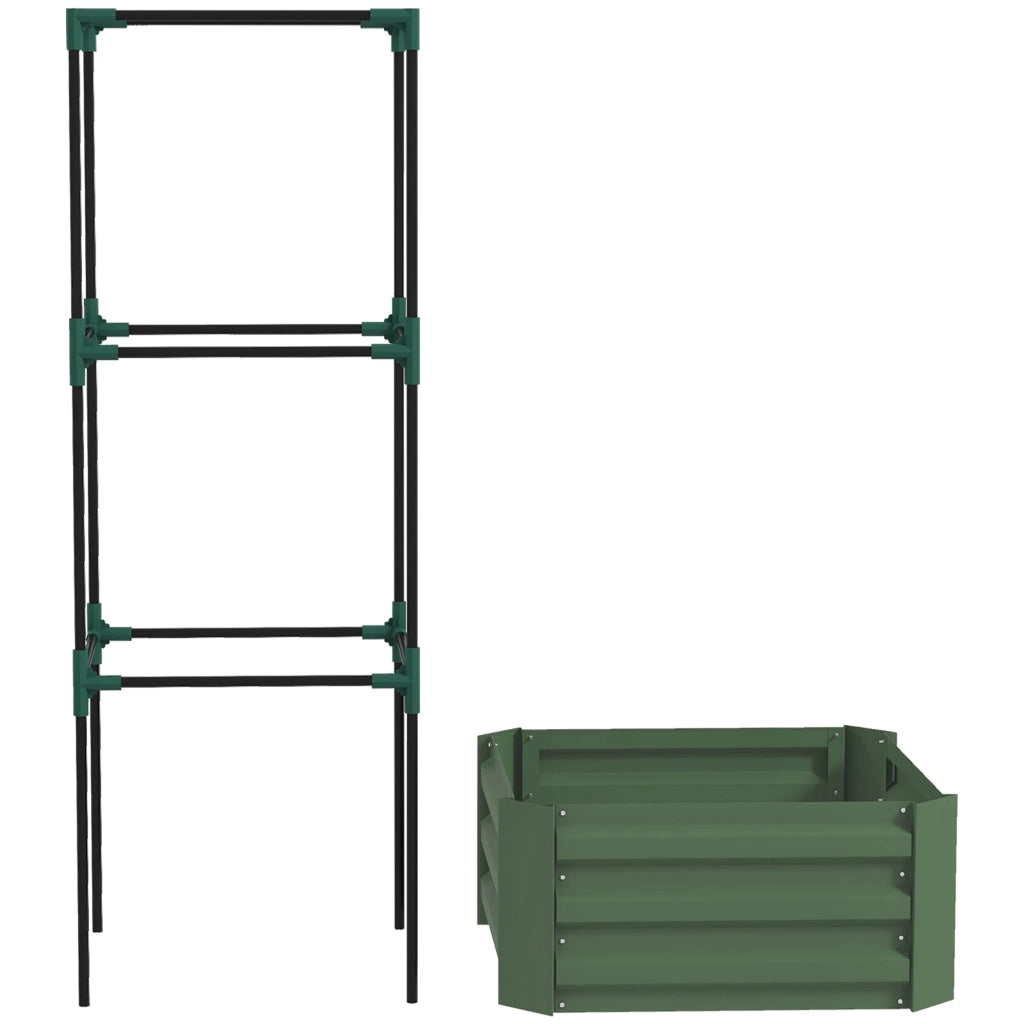 Vaso Giardino Grande con Griglia ¨C zephmum ¨C Verde 61x61x140 cm