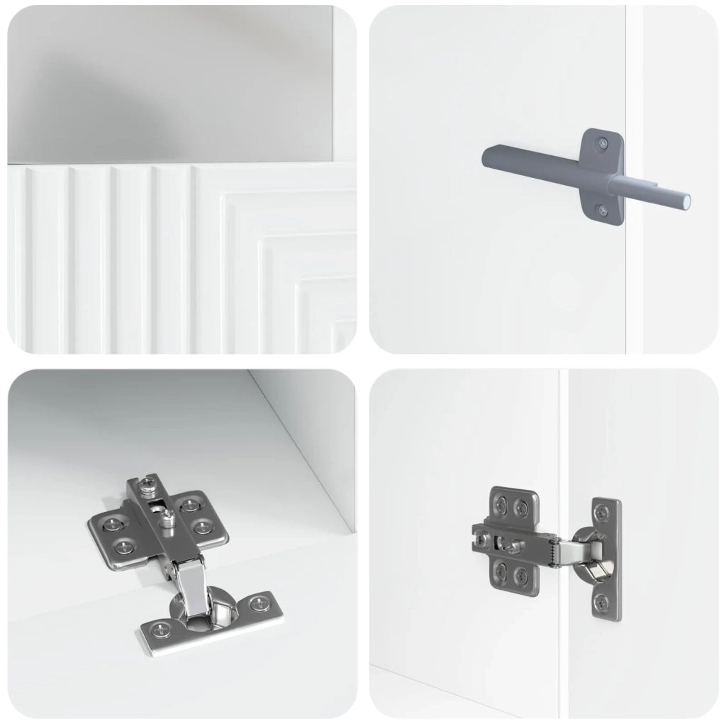 Mobile TV LED a 3 pezzi Bianco Lucido Legno ingegnerizzato 3416681