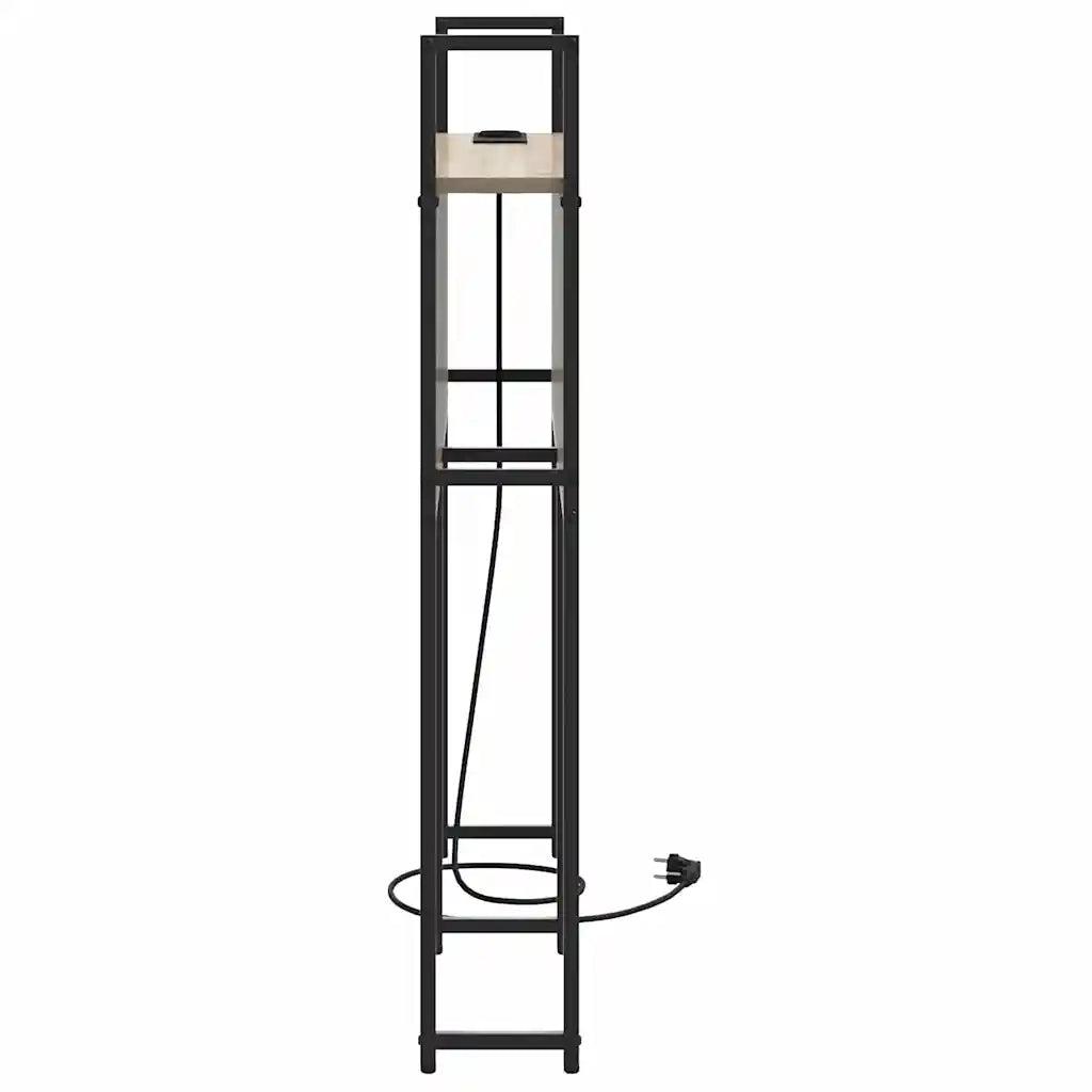 Testiera con Stazione di Carica e Storage-Testiera Multifunzionale-Testata rovere sonoma 75 cm