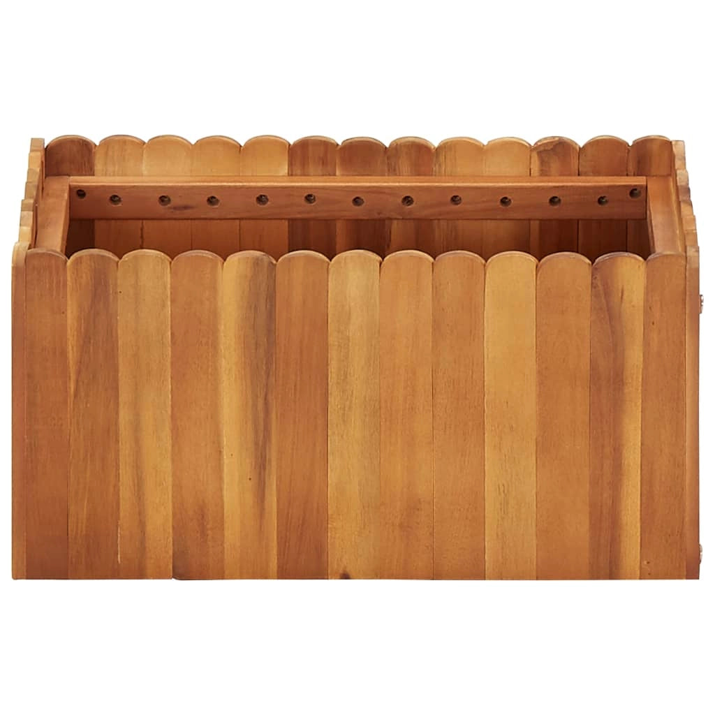 Fioriera rialzata per piante e fiori giardino 50 x 30 x 25 cm legno massello di acacia 02_0001067