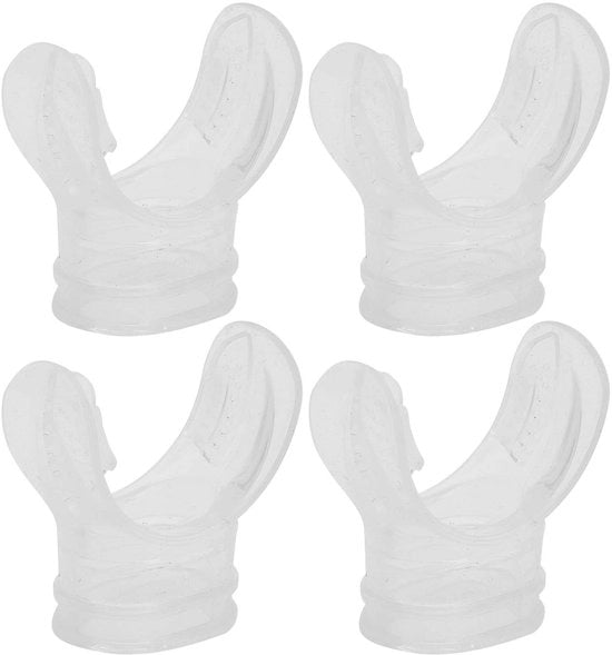 Mondstuk per Snorkeling - 4 pezzi - Silicone - Comfortevole forma a U - Adatto per Snorkeling - Adattatore per Tubi - Materiale Igienico Alimentare - Adattatore per Snorkeling