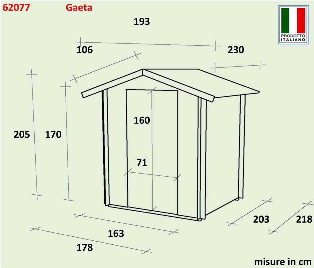 Casetta Bh16 Gaeta 178X218 Cm Psf+ Ingl. Pefc