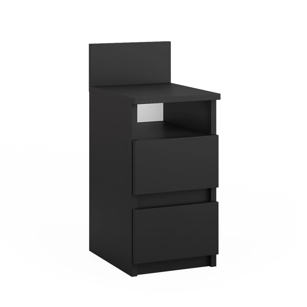 Vicco Comodino camera da letto Nero 25 x 59.1 cm con 2 cassetti