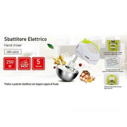 Trade Shop - Sbattitore Elettrico 250 Watt Con Doppio Set Di Fruste 5 Velocità Hoomei Hm-6830 -