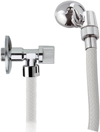 Doccetta per bidet con flessibile, rompigetto con gancio, appendino e rubinettino sottolavabo