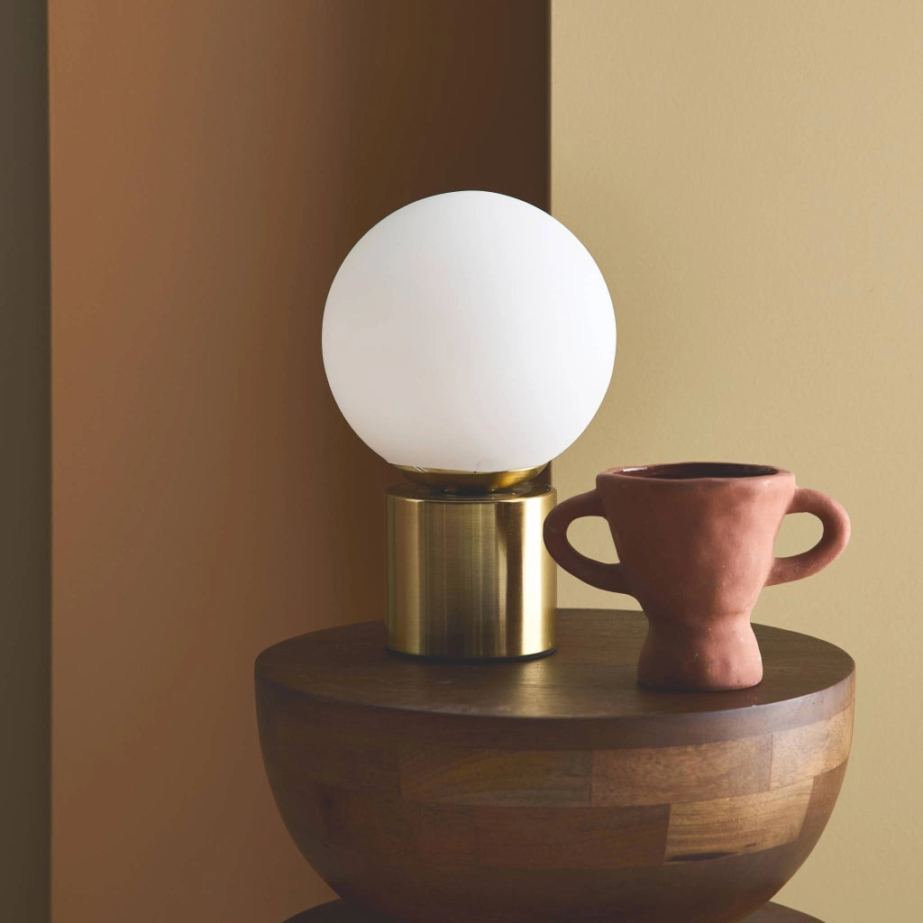 Lampada in metallo e vetro, 25cm, oro