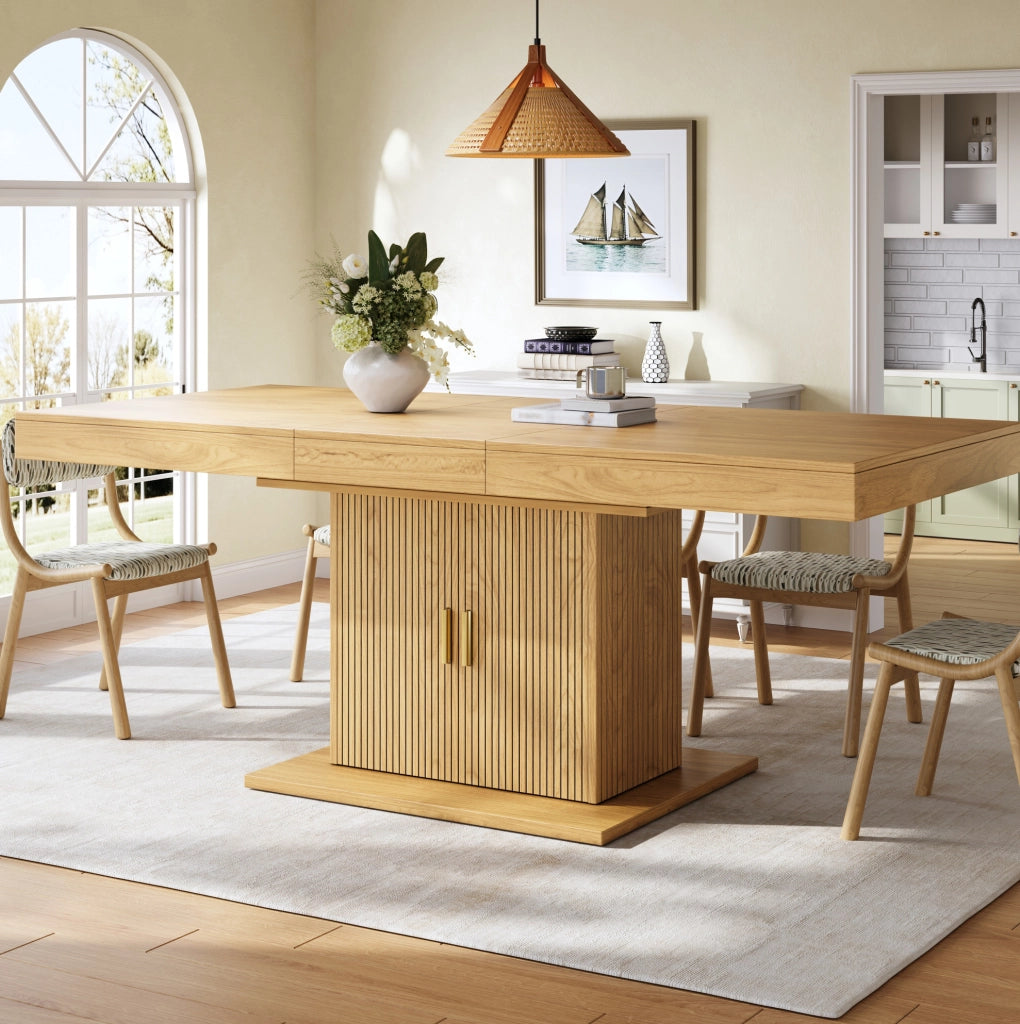 Tavolo da pranzo estensibile con vano contenitore 140-180 cm