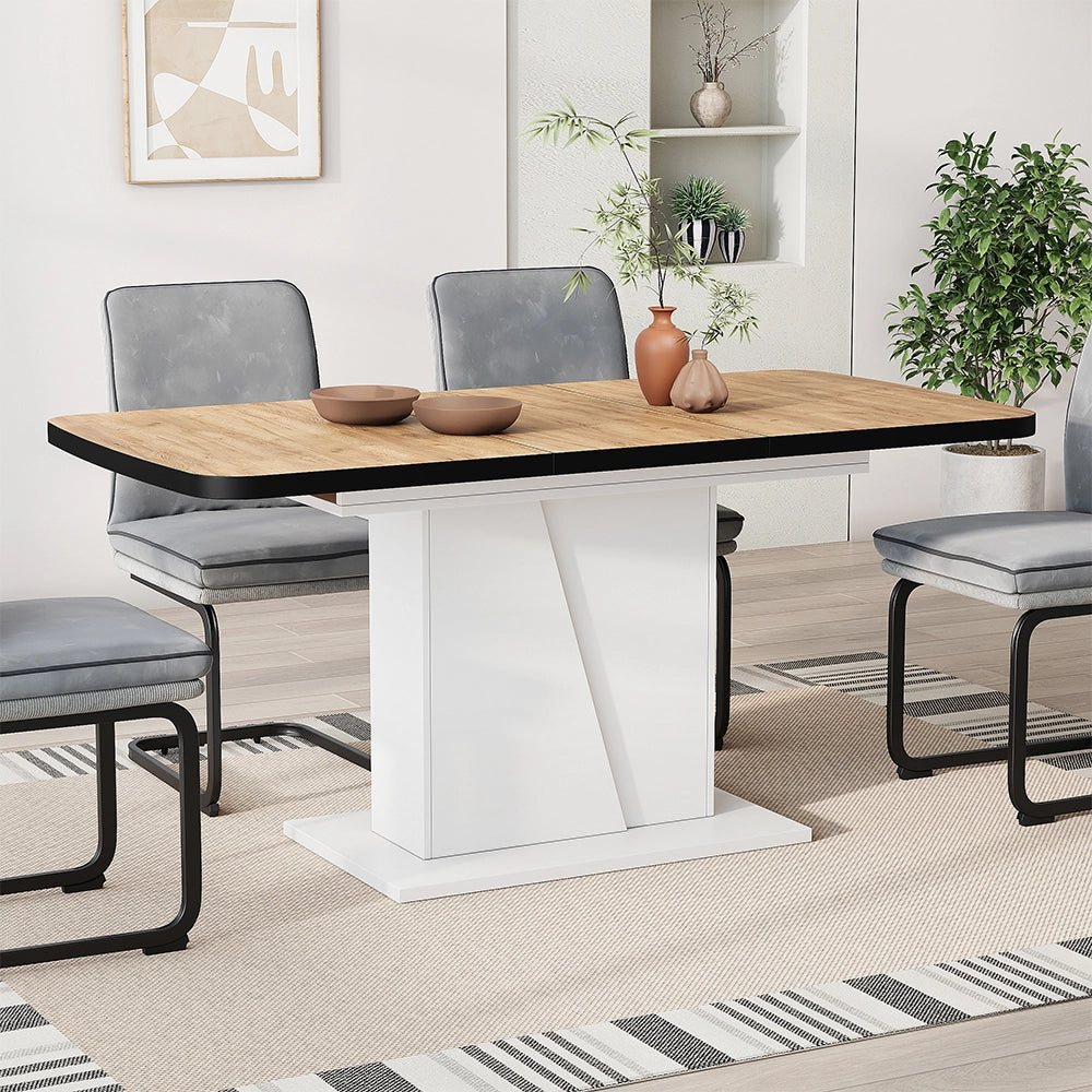 Vicco Tavolo da pranzo Estensibile Rovere nero/oro 120/160 x 80 cm