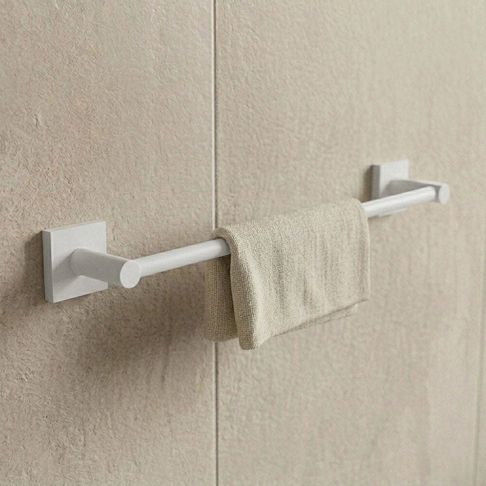 Porta asciugamani da muro 45 cm bianco in acciaio inox Sidera