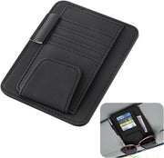 Sostegno per Occhiali da Sole Auto - Pelle PU - Organizzatore con Comparto per Occhiali da Sole - Deposito per Carte e Pennarelli
