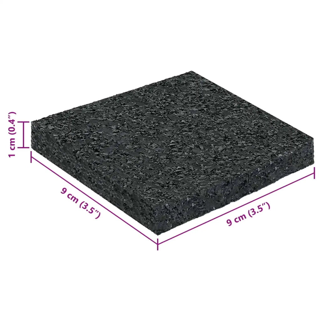 Pad per patio in granuli di gomma Nero 9 x 9 x 1 cm Gomma CFW6304239