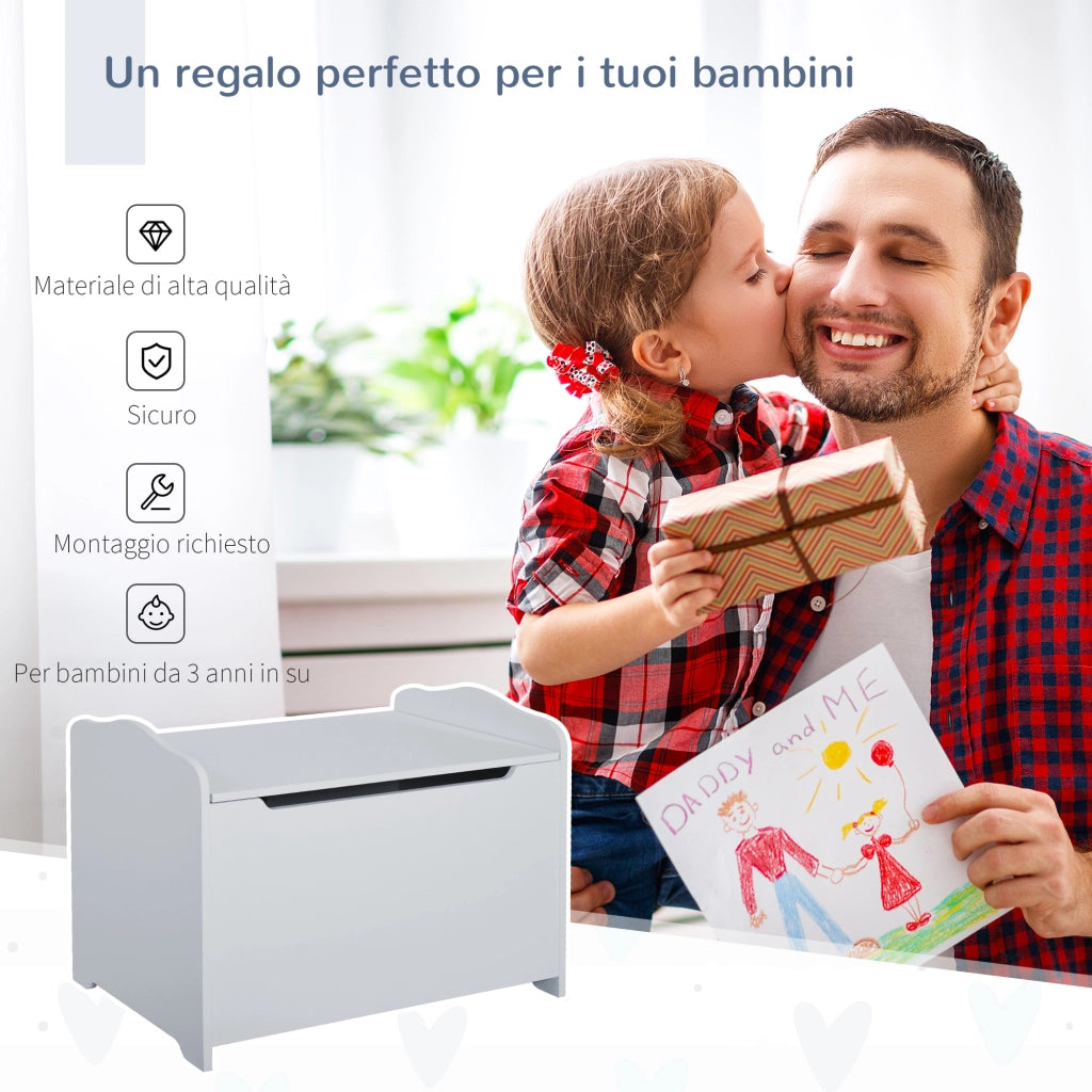Cassapanca Contenitore in Legno ¨C Zephmum ¨C Grigio 60x40x48cm
