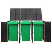 Copribidone Triplo Nero 207x80x117 cm in Polyrattan CFW3585567