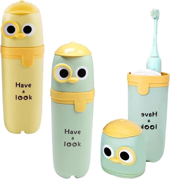 Set di cura dei denti divertente e utile per bambini, soluzione di stoccaggio amichevole per viaggi