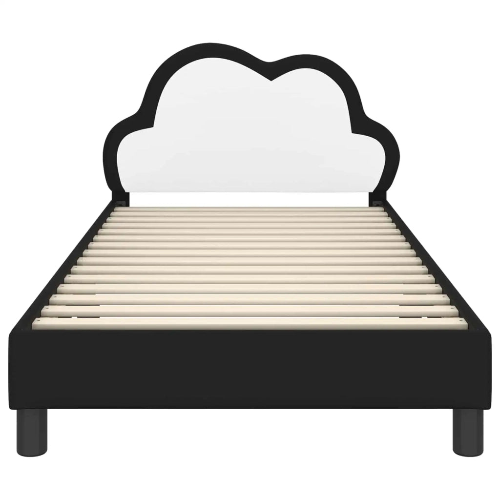 Struttura letto bambini con testata-Giroletto per bambini Nero 90 x 190 cm PU