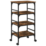 Carrello da Cucina-Scaffale per Cucina Rovere Fumo 45x35x89,5 cm Legno Multistrato