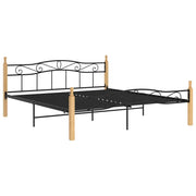 Giroletto Nero in Metallo e Legno Massello di Rovere 200x200 cm 324917