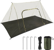 Tenda anti-zanzare per campeggio 240 x 140 x 110 cm - tenda anti-zanzare per esterni - tenda anti-zanzare leggera per viaggi - tenda anti-zanzare impermeabile con chiusura a raffia - tenda anti-zanzare per escursionismo con tetto a doppia falda verde