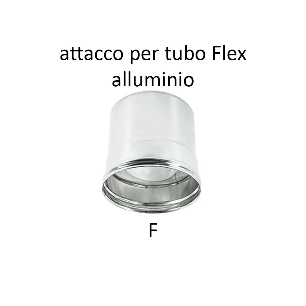Raccordo inox f da 300mm per collegare tubo flessibile a tubo rigido