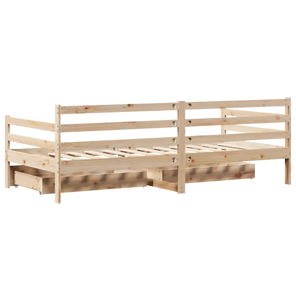 vidaXL Dormeuse con Cassetti 90x190 cm in Legno Massello Pino