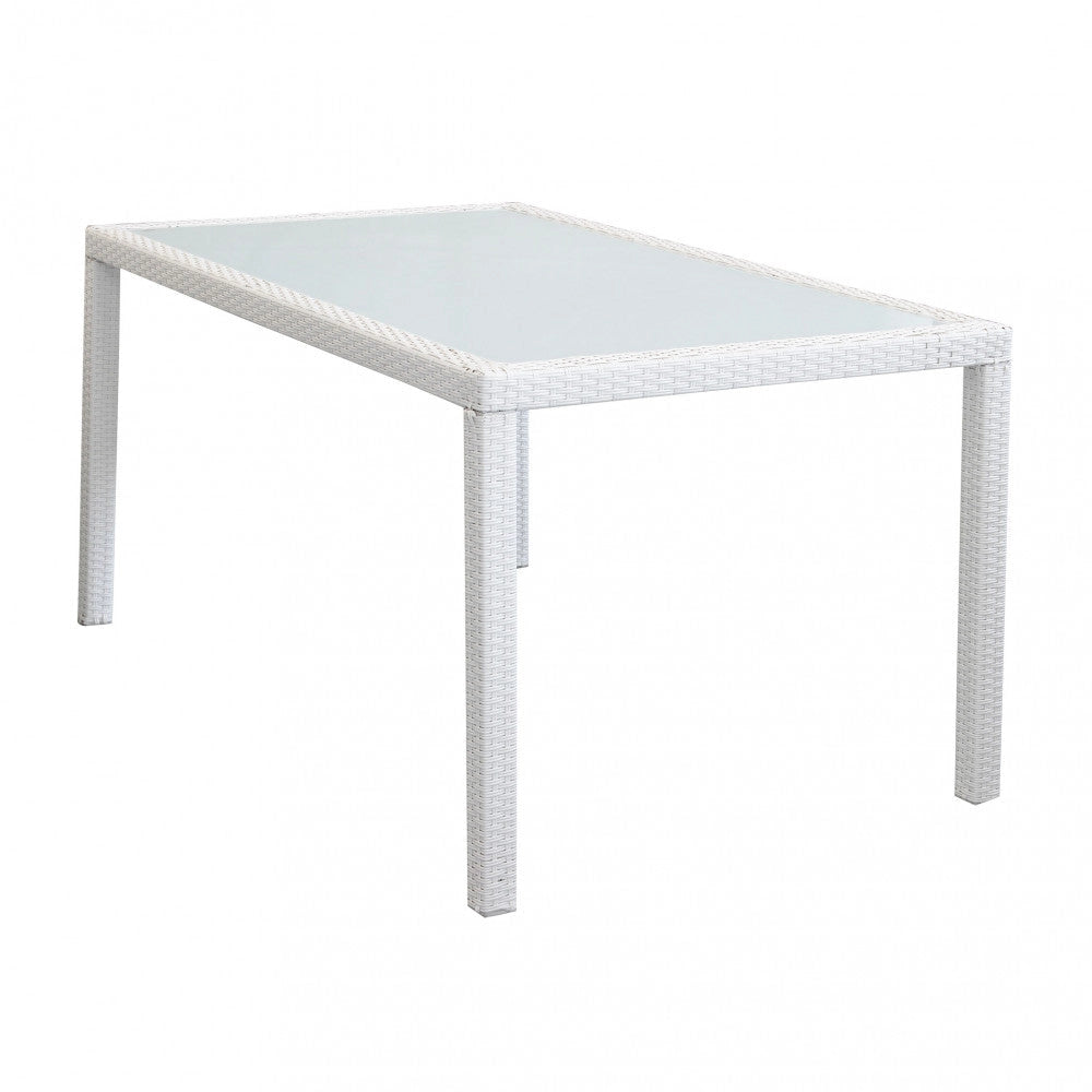 Tavolo Azore 150x90 cm in Wicker Bianco