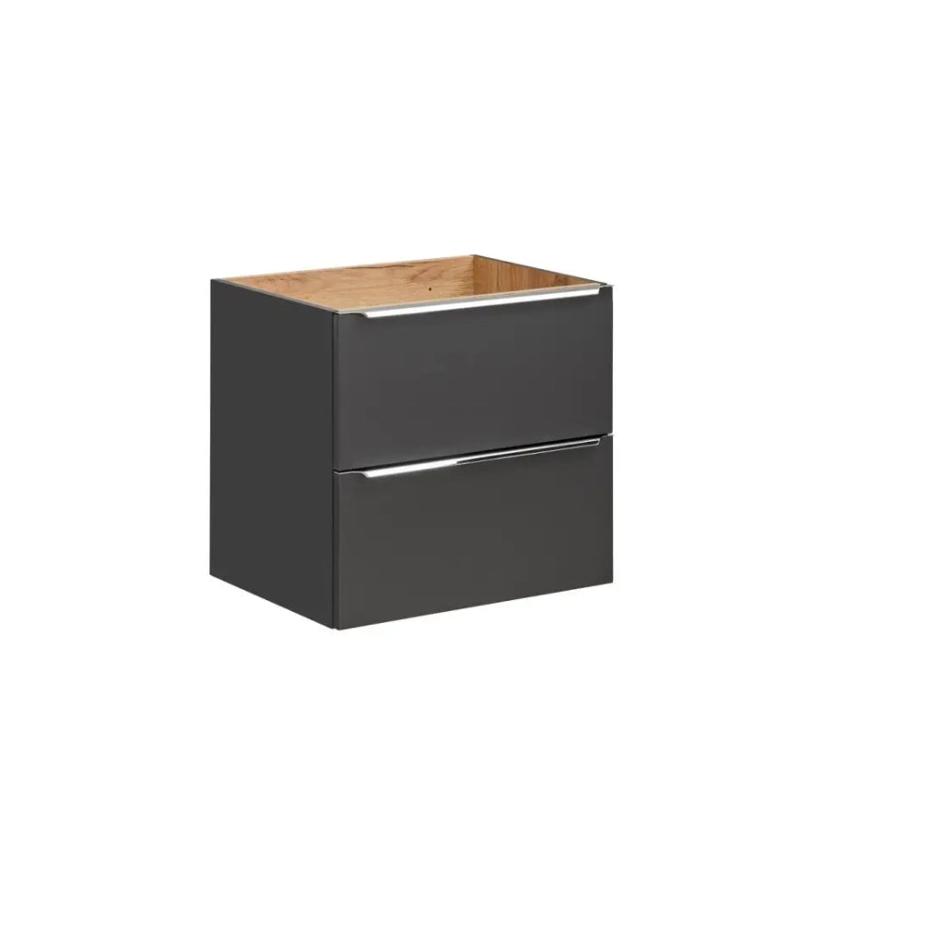 Mobile sottolavabo NALYA 60 cm – Grigio antracite e rovere chiaro – Design moderno