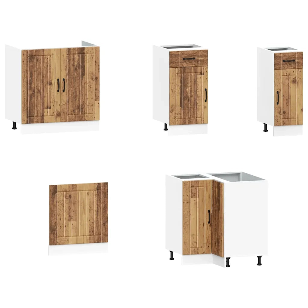 Set Mobili da Cucina 11 pz Kalmar Legno Vecchio in Truciolato