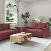 Set di Divani 2 pz con Cuscini Rosso Vino in Tessuto 3324694