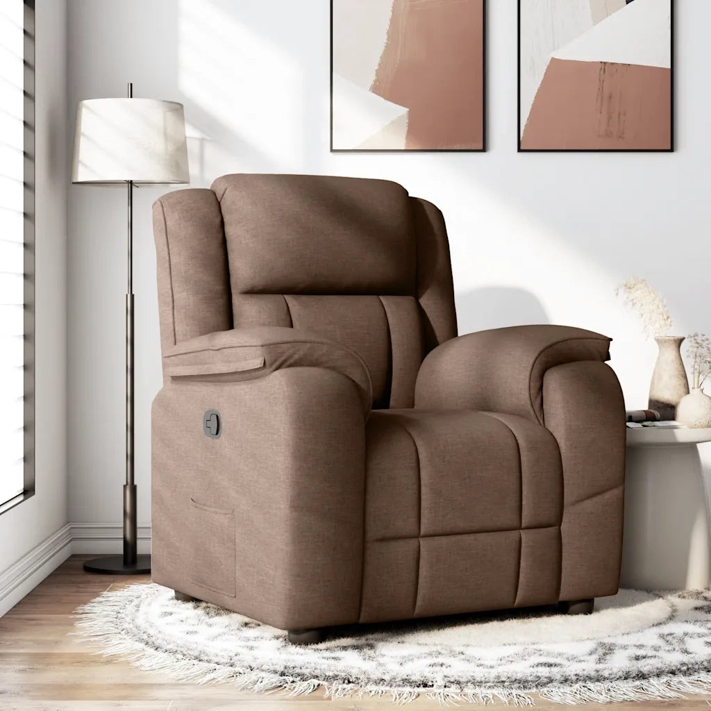 Divano Sedia-Poltrona Reclinabile in Tessuto Marrone 814257