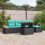 Set Divano da Giardino 6 pz Nero polyrattan 3361382