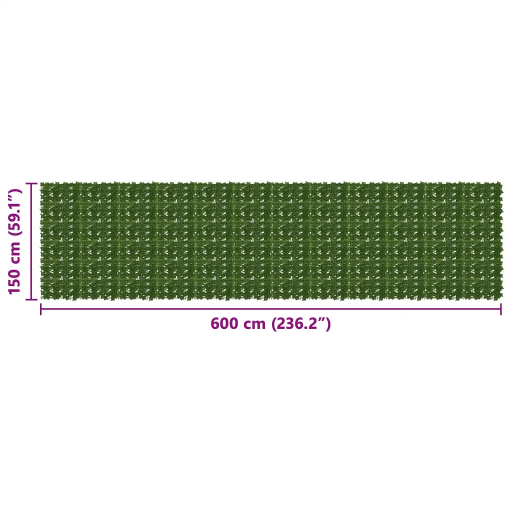 Schermo per balcone con foglie Verde 600 x 150 cm 42040666