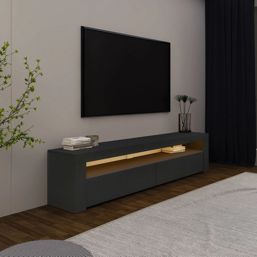 Porta TV in legno "Bati" - 150 x 36 x 46 cm - Grigio antracite
