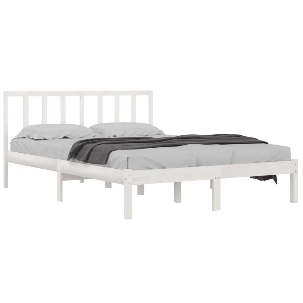 Giroletto-Struttura Letto Bianco in Legno Massello di Pino 140x200 cm 611013