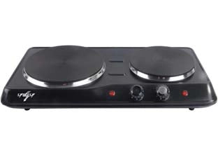 FORNELLO ELETTRICO 2 PIASTRE 2500W  1000+1500W  piastre ghisa ø mm.155 e 185    SYNTESY