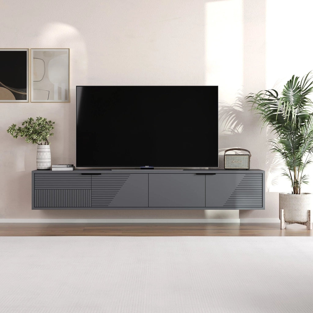 Mobile TV in legno "Parla" 180 x 30 x 30 cm - Antracite