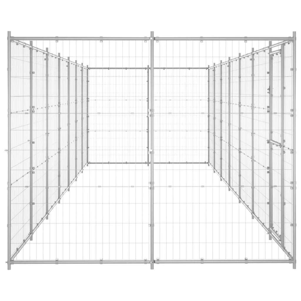 Cuccia da esterno gabbia recinto per animali box per cani da esterno in acciaio zincato 16,94 m² 02_0000410