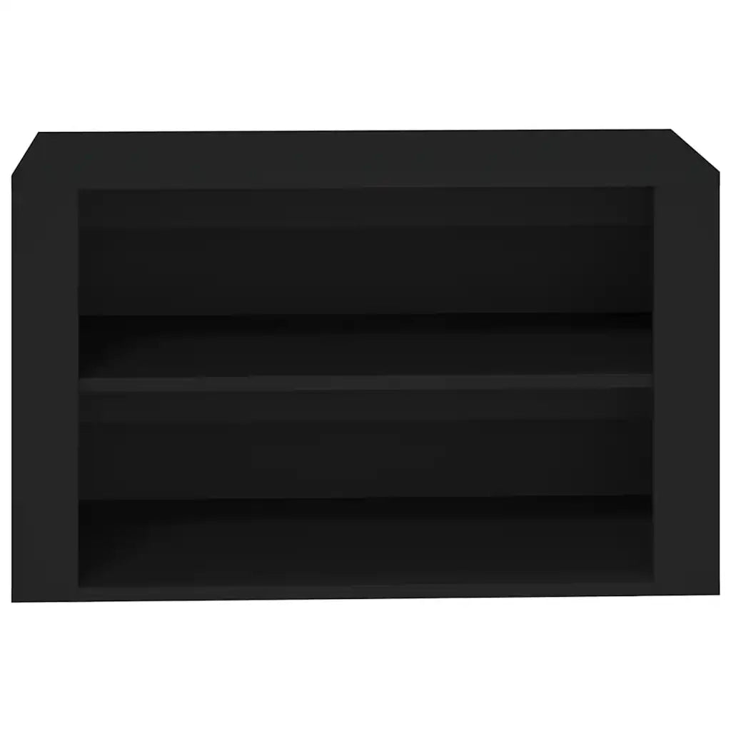Scarpiera-Scaffale per scarpe Nera 75x35x45 cm in Legno Multistrato